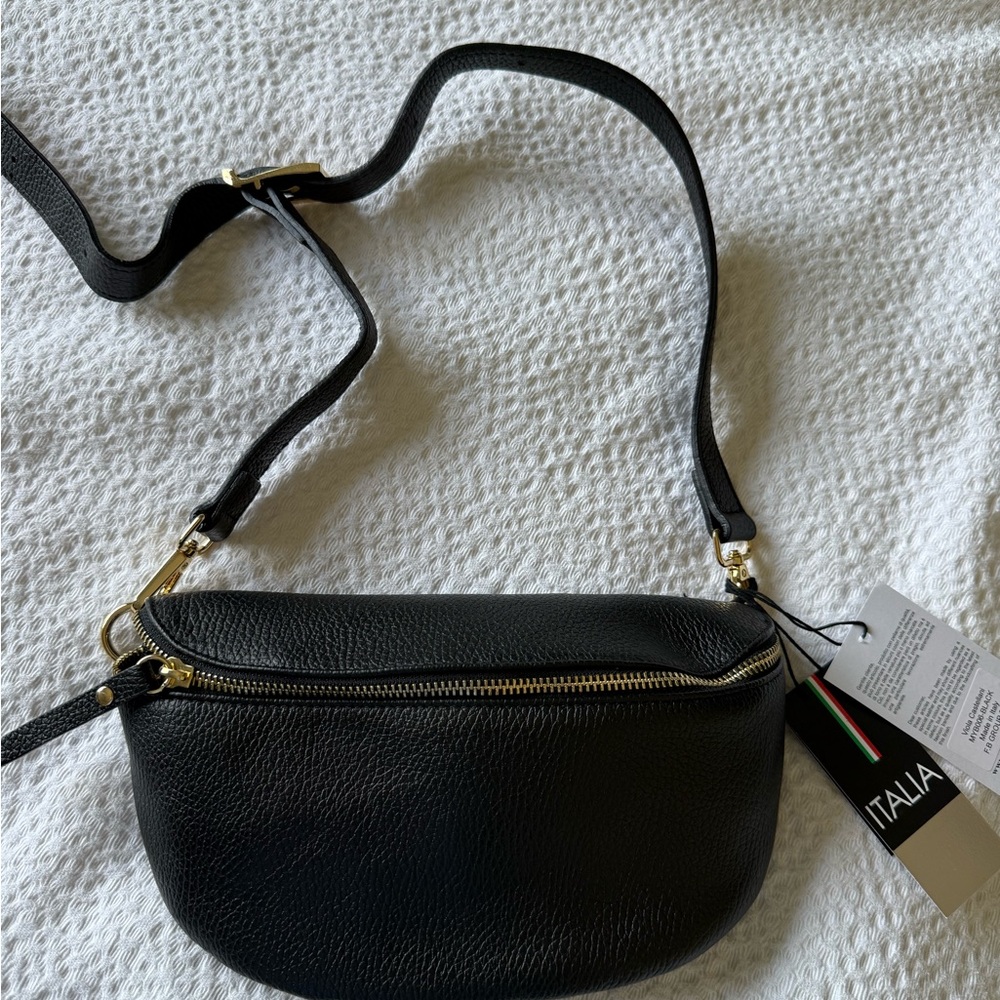 Viola Castellini Black Leather Crossbody Bag - Picture 2 of 5